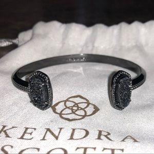 Kendra Scott Edie Gunmetal Cuff Bracelet In Black